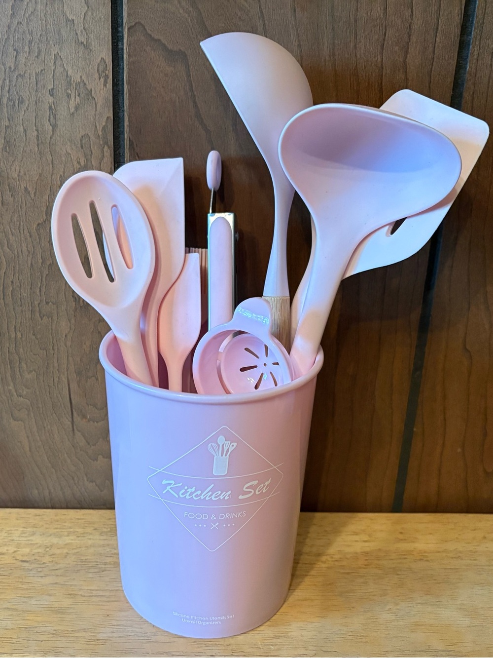 Pink Silicone Utensil Set
